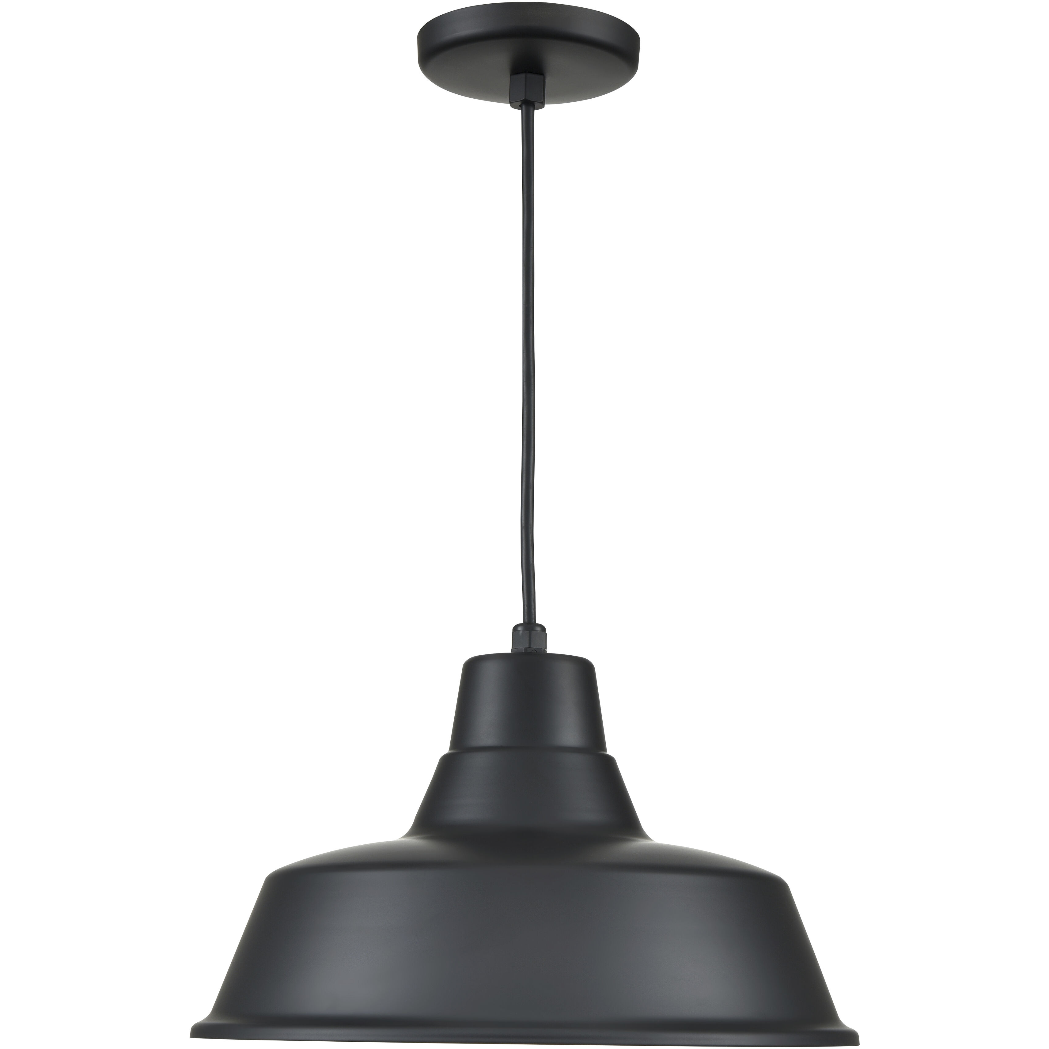 R Series 1 Light 14 inch Satin Black Outdoor Pendant